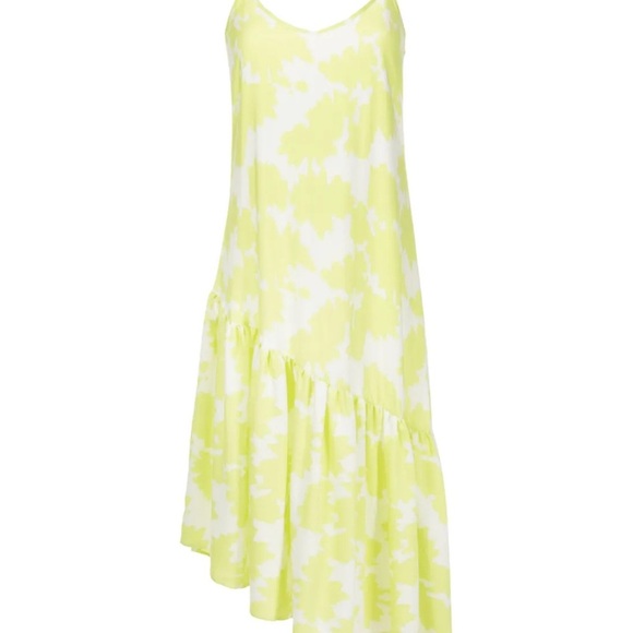 A/X Armani Exchange High Low Dress in Lime and White eco viscose rare size 6 - Picture 2 of 9